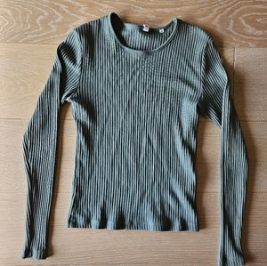 Kotn green ribbed long sleeve tee